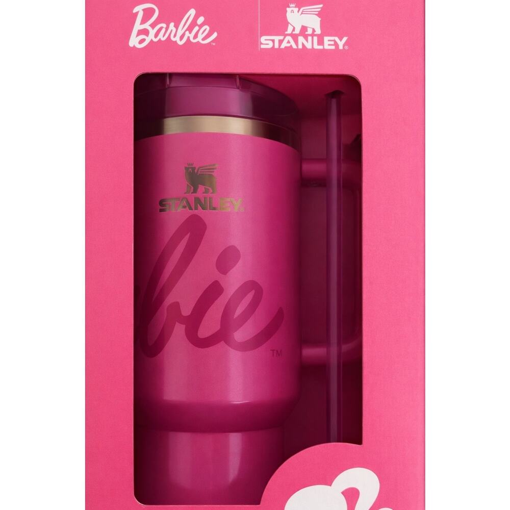 Authentic Barbie x Stanley Icon Tumbler 40 oz Quencher Brand New Limited Edition